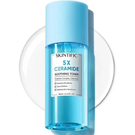 SKINTIFIC Tônico Calmante com 5X Ceramidas, Hidratante, Reparador da Barreira Cutânea, Alivia a Vermelhidão, com Probiót