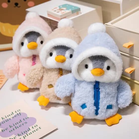 Brinquedo de Pelúcia Simulado de Pinguim, Boneco Fofo e Aconchegante, Presente de Aniversário para Crianças