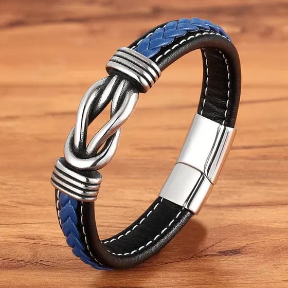 Acessórios Irregulares Pulseira De Couro Masculino Combinação De Aço Inoxidável 5 Cores Escolha Para Pulseiras De Casal
