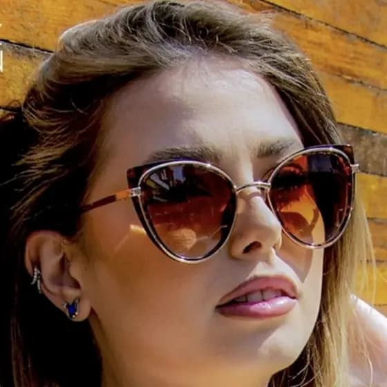 Óculos de sol aviador Gatinho de alta qualidade armação de Plástico cercado por metal uniseex uv400 2401