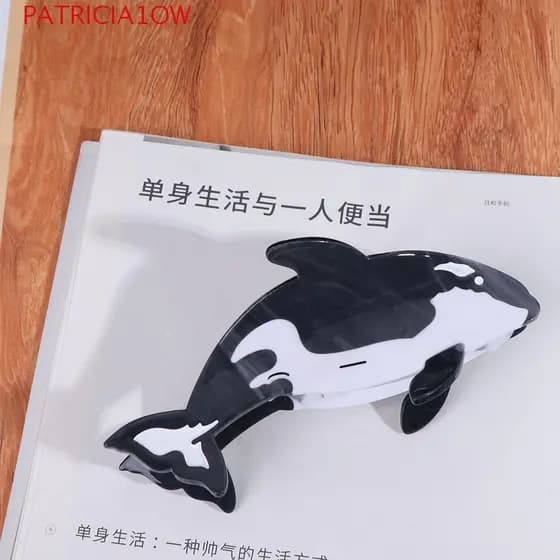 PATRICIA1OW Grampo De Cabelo Manta Ray , Garra De Baleia Assassina De Ácido Acético De Desenho Animado , Criativo