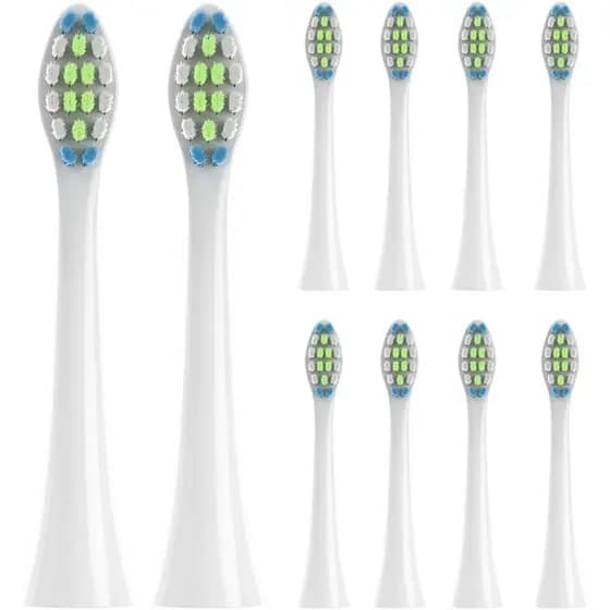 10 Peças de Cabeças de Escova de Dentes de Reposição para Escova Elétrica Operan com Tampa Protetora, Branco