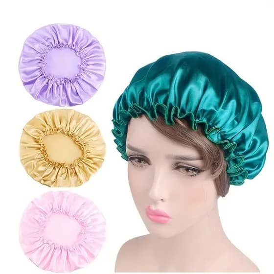 Toucas de Cabelo em Cores Sólidas, Turbante Elegante, Touca de Banho Elástica e Macia para Dormir, para Uso Diário Femin
