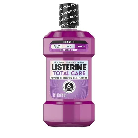 Enxaguante bucal com flúor Listerine Comprehensive Care Powerful Anti-Cavity, 6 em 1, ajuda a eliminar 99% das bactérias