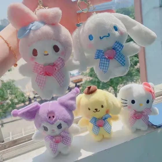 Desenho Animado Cachorro Canela Boneco Kuromi Pelúcia Pingente De Bolsa