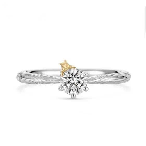 Ursinho Pooh, diamante, desenho animado, ajustável, simples, luxuoso, estiloso, moderno, fofo, anel feminino, presente