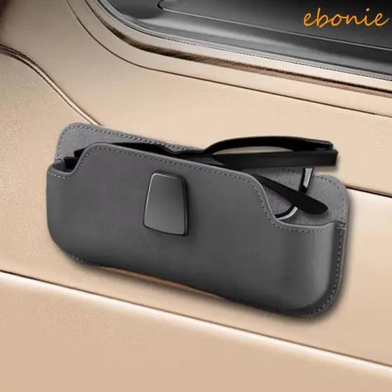 Suporte De Óculos Para Viseira Solar EBONIE , Armação De Sol Carro Estável De Grande Capacidade , Camurça