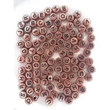 400 Pçs Miçanga Infantil Letras Ouro Escuro Alfabeto 50g E1-4-11