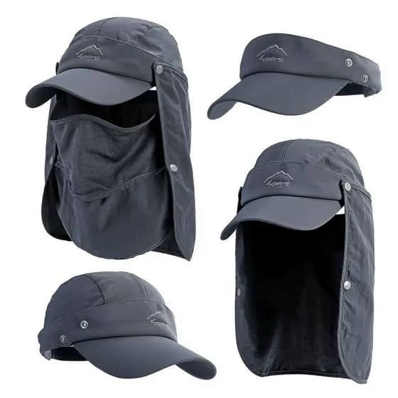 Chapéu De Balde De Secagem Rápida Pescador UV À Prova De Vento Visor Solar Para Acampamento Caminhadas