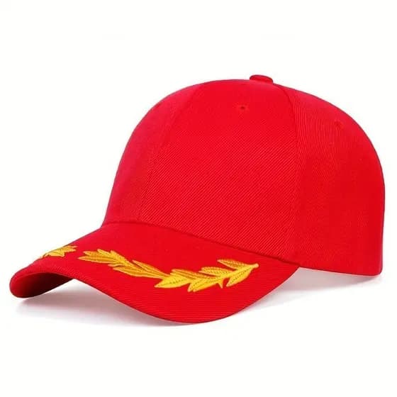 Boné de Beisebol Unissex com Bordado de Trigo, Cor Sólida, Casual, Ajustável, para Esportes, para Mulheres e Homens**&&&