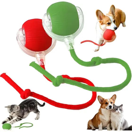 Brinquedo para Gato Ulvra, Brinquedo para Gato Pounce Pal, 360 ° Brinquedos de Bola para Gatos com Corda Imitando Rato