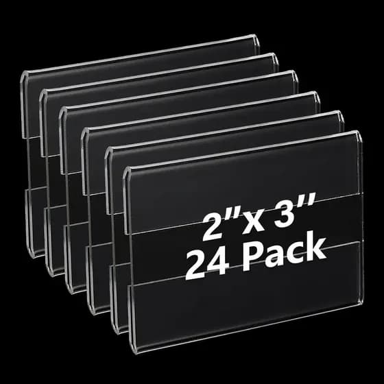 Pacote com 24 Suportes de Parede para Sinais em Acrílico 2x3 Polegadas, Suportes Transparentes de Plástico para Sinais d