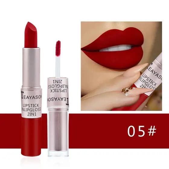 1 unidade de batom líquido à prova d'água, nude, com acabamento mate e brilhante, bálsamo labial, tintura labial vermelh