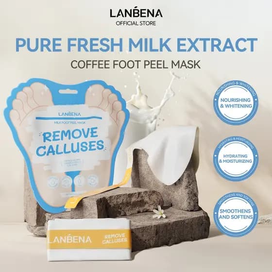 LANBENA Milk Foot Peel Mask 1 pair(40g)pair Moisturizing remove dead skin Skincare