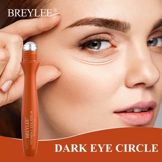 Sérum para Olhos com Vitamina C BREYLEE, Hidratante, Antioxidante, Clareador, Protege a Pele e Melhora Olheiras, 0,5 fl