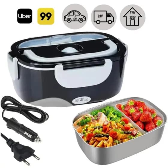 Marmita Elétrica Veicular Tomada Bivolt 110V/220V E 12V/24V Marmita Térmica Para Comida