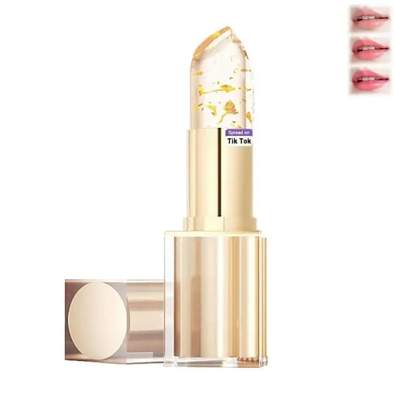 Batom feminino transferproof que muda de cor, batom que muda de cor com pH, batom transparente, que muda de cor, brilho