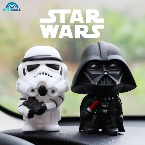 OM Star Wars Darth Vader Stormtrooper Figura de Ação Modelo Brinquedo Ornamento para Carro Acessório para Carro Decoraçã