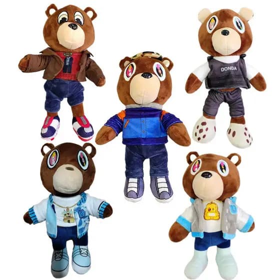 Urso De Pelúcia Brinquedo Kanye Boneca Travesseiro Infantil Decoração Presente