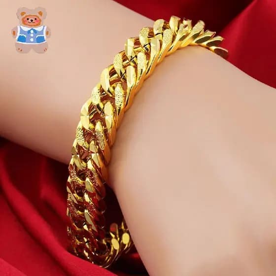 Pulseira De Corrente Clássica Banhada A Ouro De 12 Mm Para Homens Moda Hip Hop Punk Joias