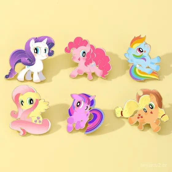 Broche/Emblema de liga metálica do My Little Pony, presente de aniversário infantil, desenho animado, anime, pônei arco-