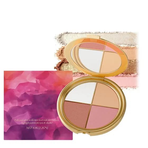Paleta de Olhos e Maçãs do Rosto - Maquiagem de Sombra e Iluminador, Paletas de Maquiagem Multifuncionais, Kit de Contor