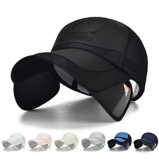 Verão ao ar livre chapéu de sol lazer esportes moda Pull-out chapéu borda masculino feminino boné de beisebol