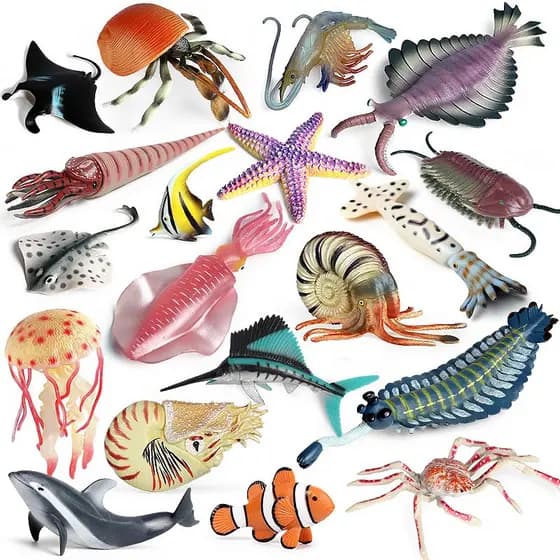 Vida Marinha Animais Anomalocaris Opabinia Estrela Do Mar Caranguejo Nautilus Camarão Peixe Modelo Figuras De Ação PVC M