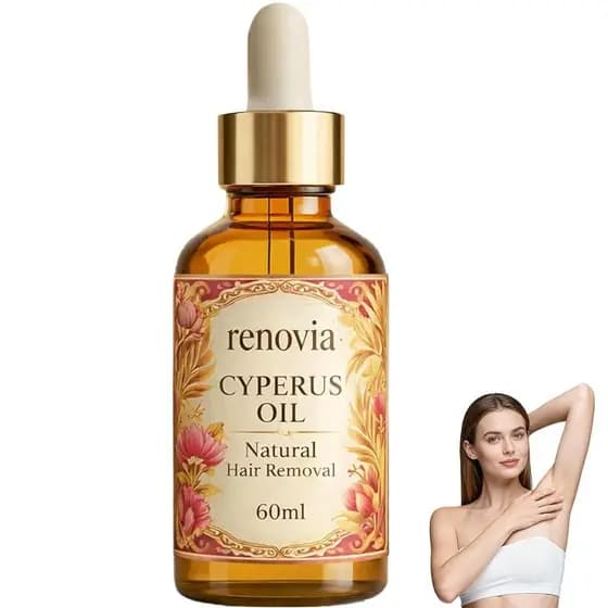 RenoviaCyperusRotundusOil, Óleo de CyperusRotundus para Remoção de Pelos, Hidrata e acalma, Suaviza, Reduz o Crescimento