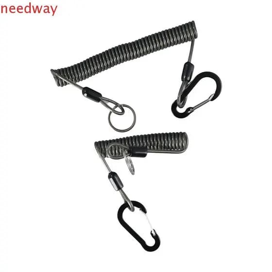 NEEDWAYB Corda De Mola De Fio , Bobina Elástica , Segurança Resistente , Cordão De Chave Com Fechadura Pesca
