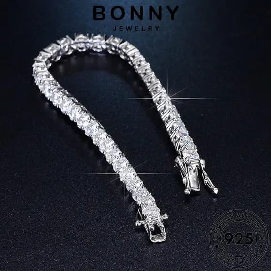 BONNY JEWELRY Prata Moissanita Coreana Original Diamante Mulher Completo 925 Bracelete B2