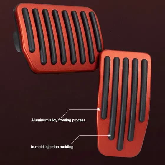 TKEY 2 Pçs Almofadas De Pedal Do Carro Acelerador Gás Combustível Freio Resto Esteira Capa Acessórios Liga Alumínio Para