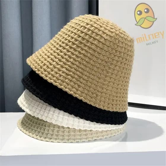 Chapéu de pescador MILLNEY, versão feminina moderna e quente, com detalhes em crochê macio.