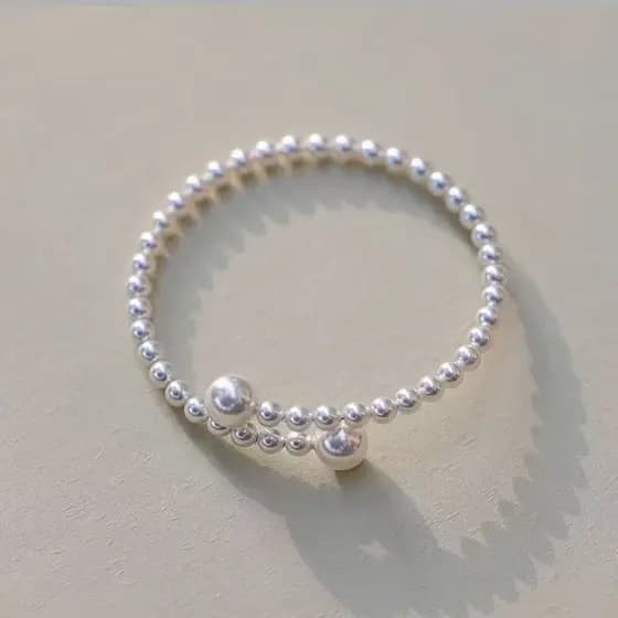 Pulseira de pérola retrô, pulseira ajustável intelectual de luxo leve e elegante, adequada para mulheres combinando