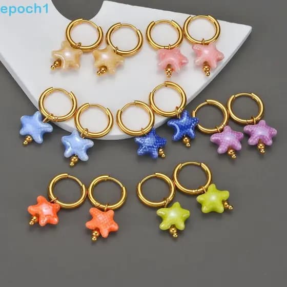 EPOCH1 20 Peças De Contas Soltas Espaçadoras De Cerâmica , De Estrela Do Mar Da Moda Artesanal , Material De Fabricação