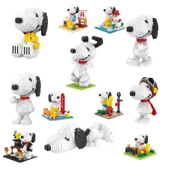Snoopy Partículas Compatível Lego Montado Blocos de Construção/Meninos Meninas Brinquedos Educativos Enfeites Presentes