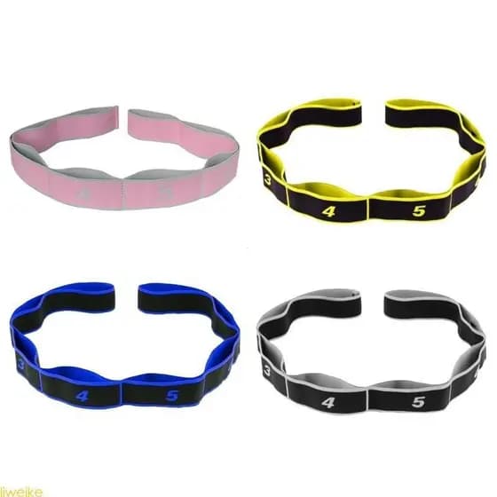 Faixas de Resistência Levike, Faixas Elásticas de Nylon com 8 Laços, Pilates, Exercícios de Ginástica, Faixas de Resistê