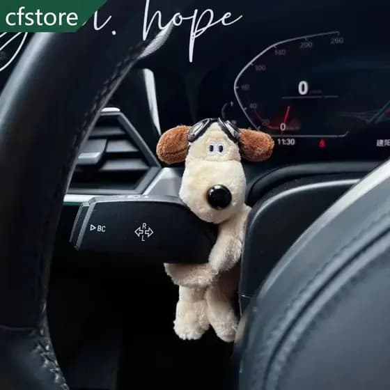 Filhote De Cachorro De Pelúcia Embreagem Decoração Limpador De Carro Interruptor De Sinal De Volta Bonito Cão Boneca Ace