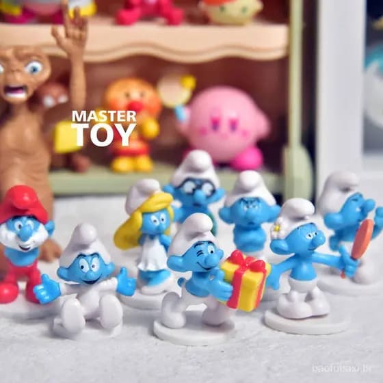 Novidade em estoque: Brinquedo gashapon Blue Elves, figura de desenho animado fofa, modelo de brinquedo, mini boneca, 2W