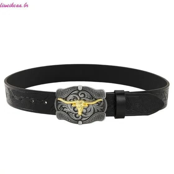 Liweikea Longhorn Bull Cinto Fivela Vintage Ocidental De Coruro Cowboy
