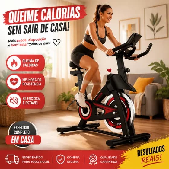 Bicicleta Ergométrica Spinning Ergonômica e Silenciosa com Monitor de Frequência Cardíaca Suporta Até 150kg