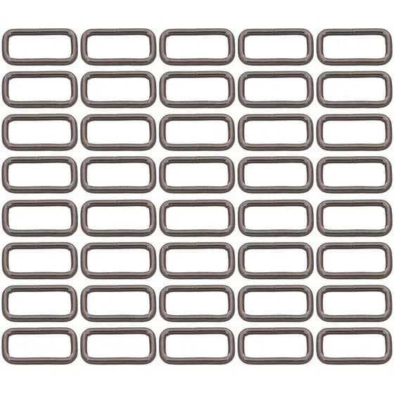 BIKICOCO Fivelas de Anel Retangulares de Metal para Cintos de Tecido, Anéis para Bolsas, Sem Solda, 1 x 3/8 Polegadas