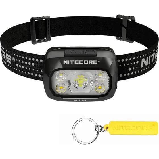 Nitecore NU30 Lanterna de Cabeça Leve para Atividades ao Ar Livre com Saída Tripla de 500 Lúmens, Recarregável via USB-C
