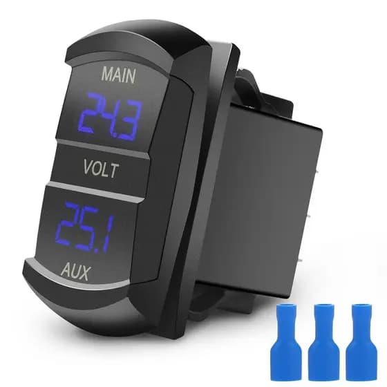 Voltímetro Digital Duplo LED Linkstyle, Medidor de Voltagem 12V, Medidor de Voltagem Dupla, Monitor de Bateria para Carr