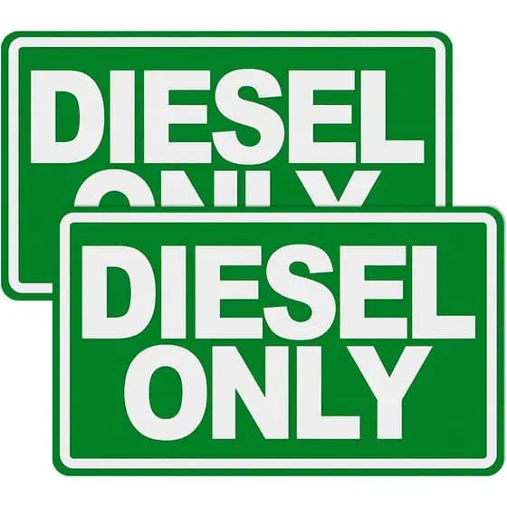 2 Adesivos de 5" X 3" para Diesel, Sinal Refletivo "Apenas Diesel" para Tanque de Combustível, Etiquetas de Identificaçã
