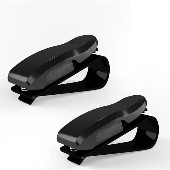 ROSON 2 Pack Sunglass Holder for Car Sun Visor, Glasses Holder Clip Hanger Eyeglasses Mount for Car with Ticket Card Cli