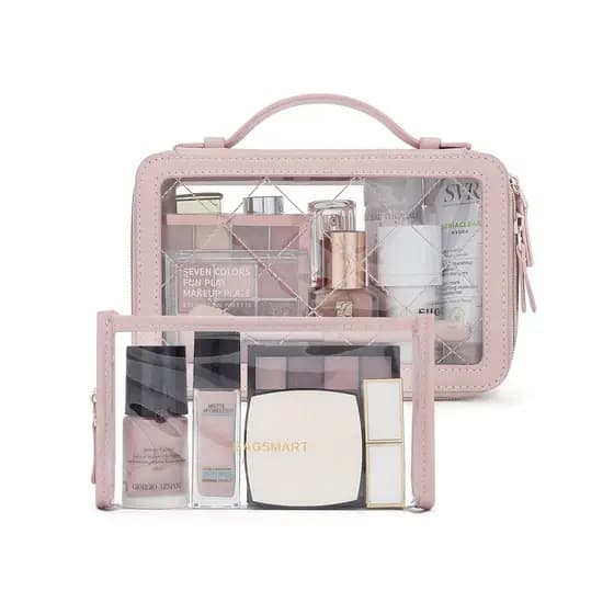 Conjunto de Necessaire Transparente BAGSMART, Necessaire de Viagem Aprovada pela TSA, Bolsas Transparentes para Artigos