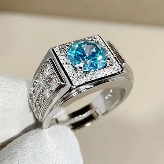 Único anel de diamante de prata esterlina 925 moda masculino dominador Xinbao anel