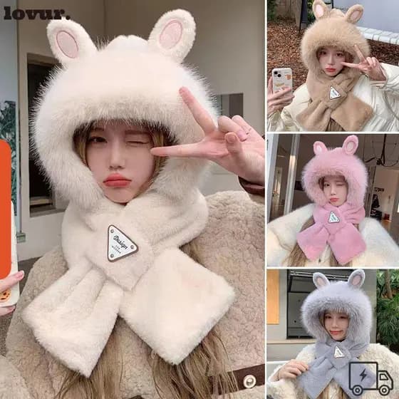 LOVUR Chapéu Quente De Inverno , Gorros De Orelha De Coelho De Pelúcia , De Proteção De Ouvido À Prova De Vento E Frio E