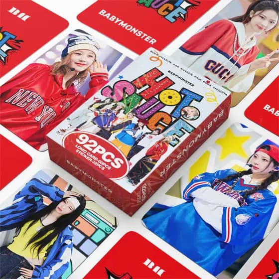 KPOP 92 Unidades/Caixa BABYMONSTER Photocards Molho Quente LOMO Cartão De Coleção